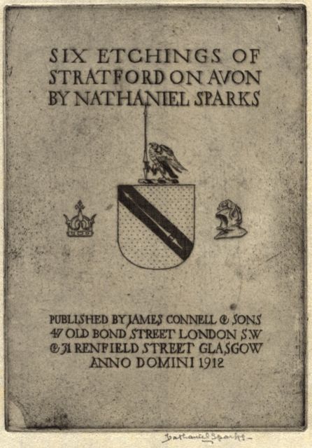 Ref No: 166 Title: Stratford on Avon Etchings Book Plate